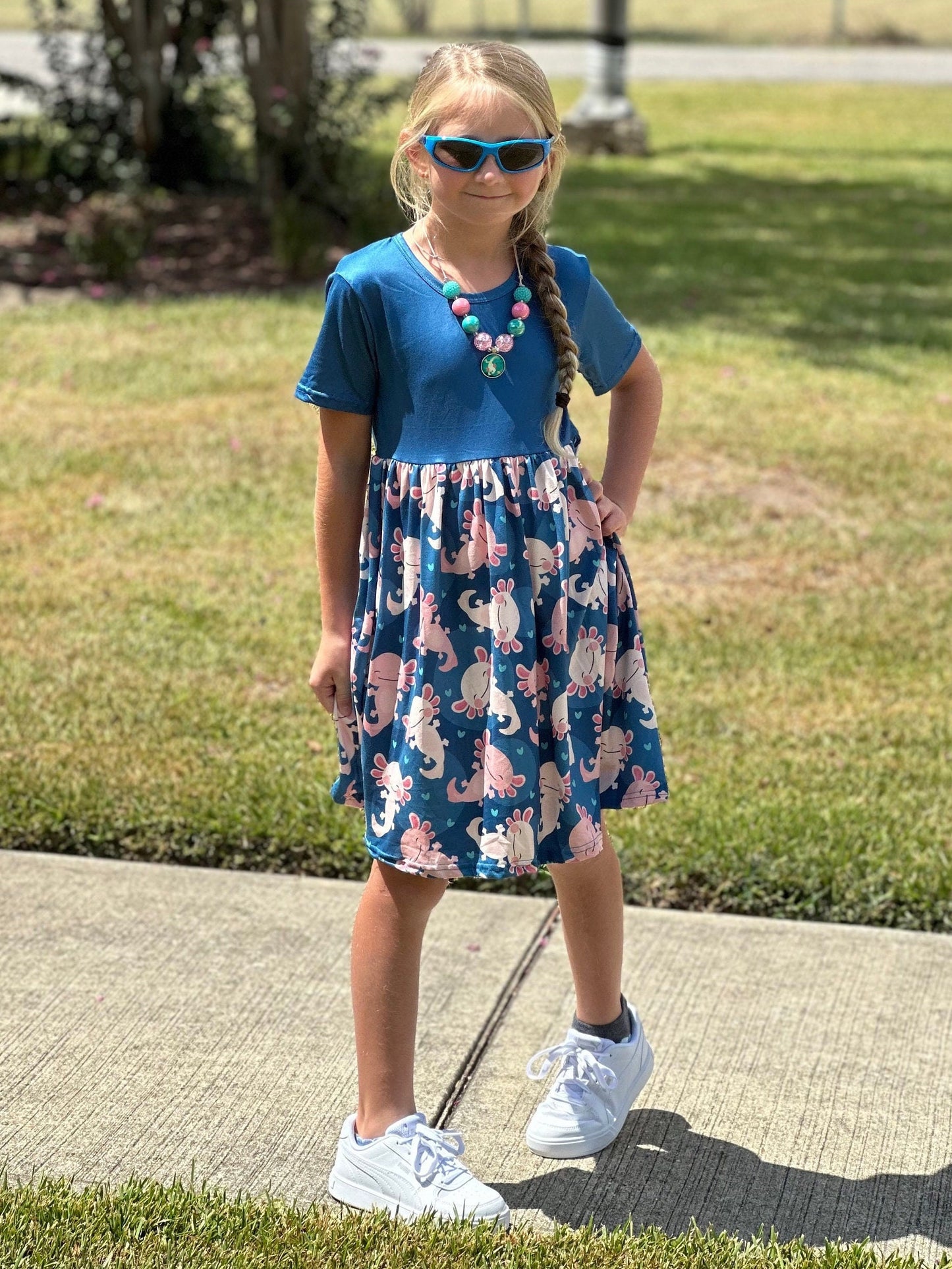 Teal Axolotl Dress