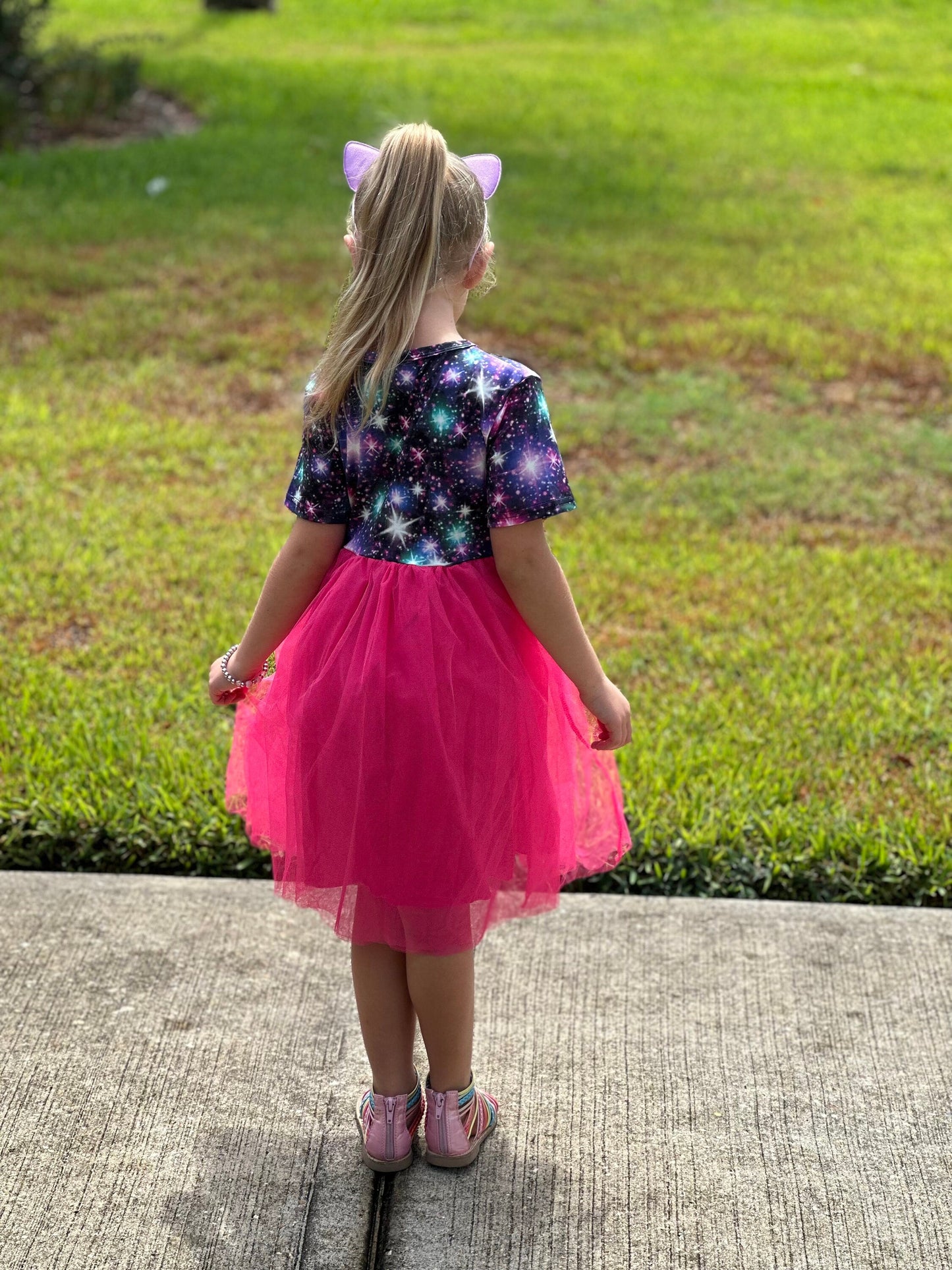 Pink Galaxy Tulle Dress