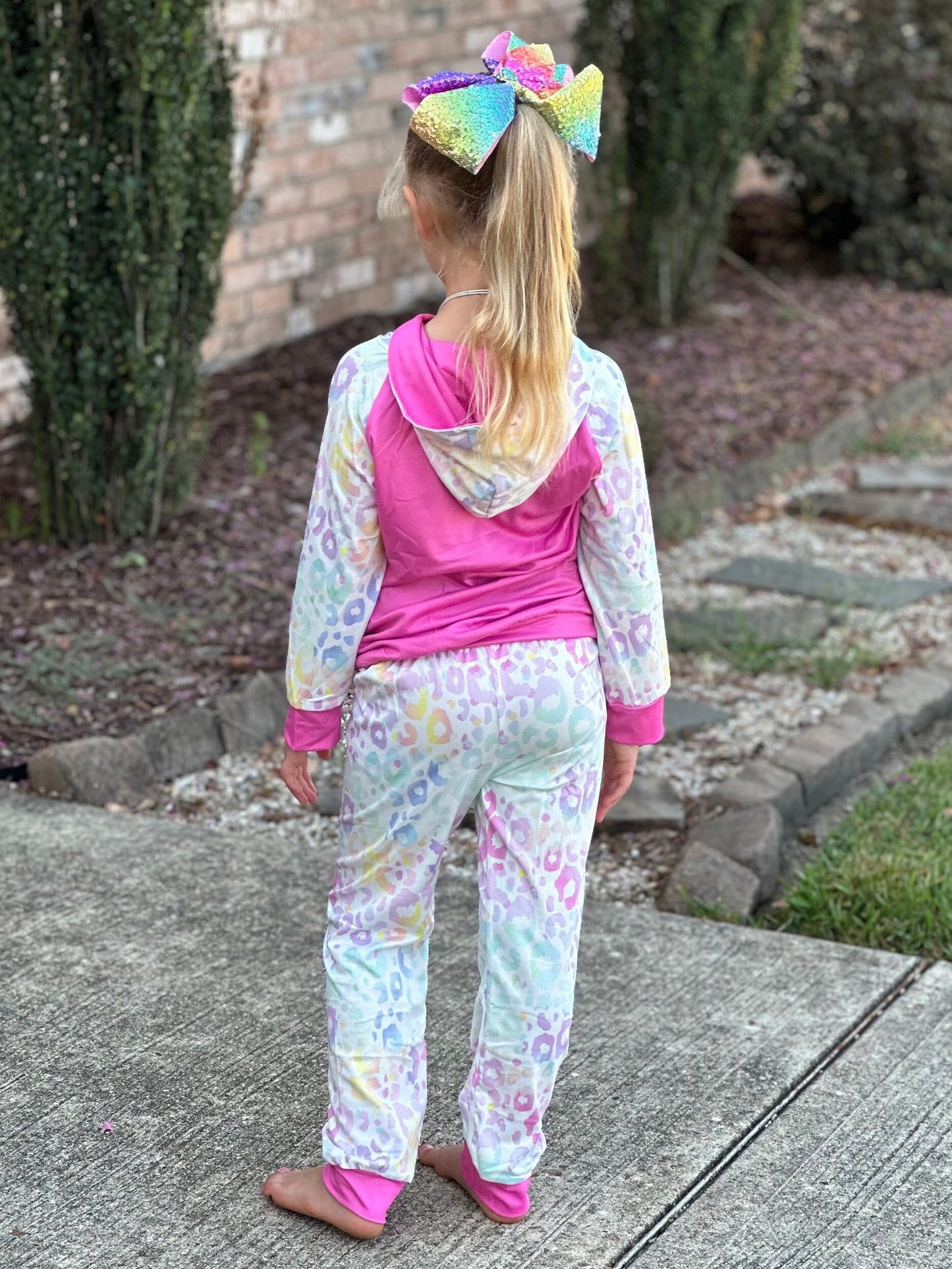 Pastel leopard jogger set