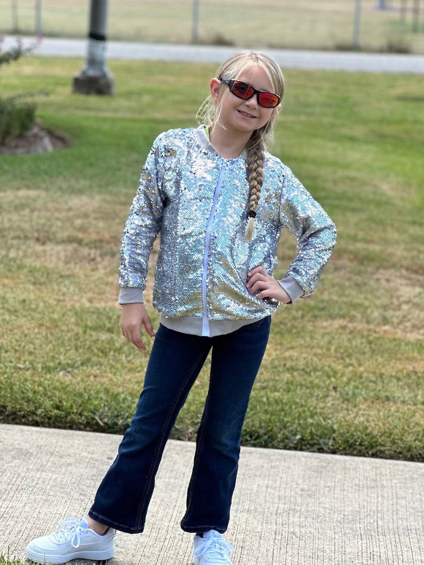 Silver sequin jacket