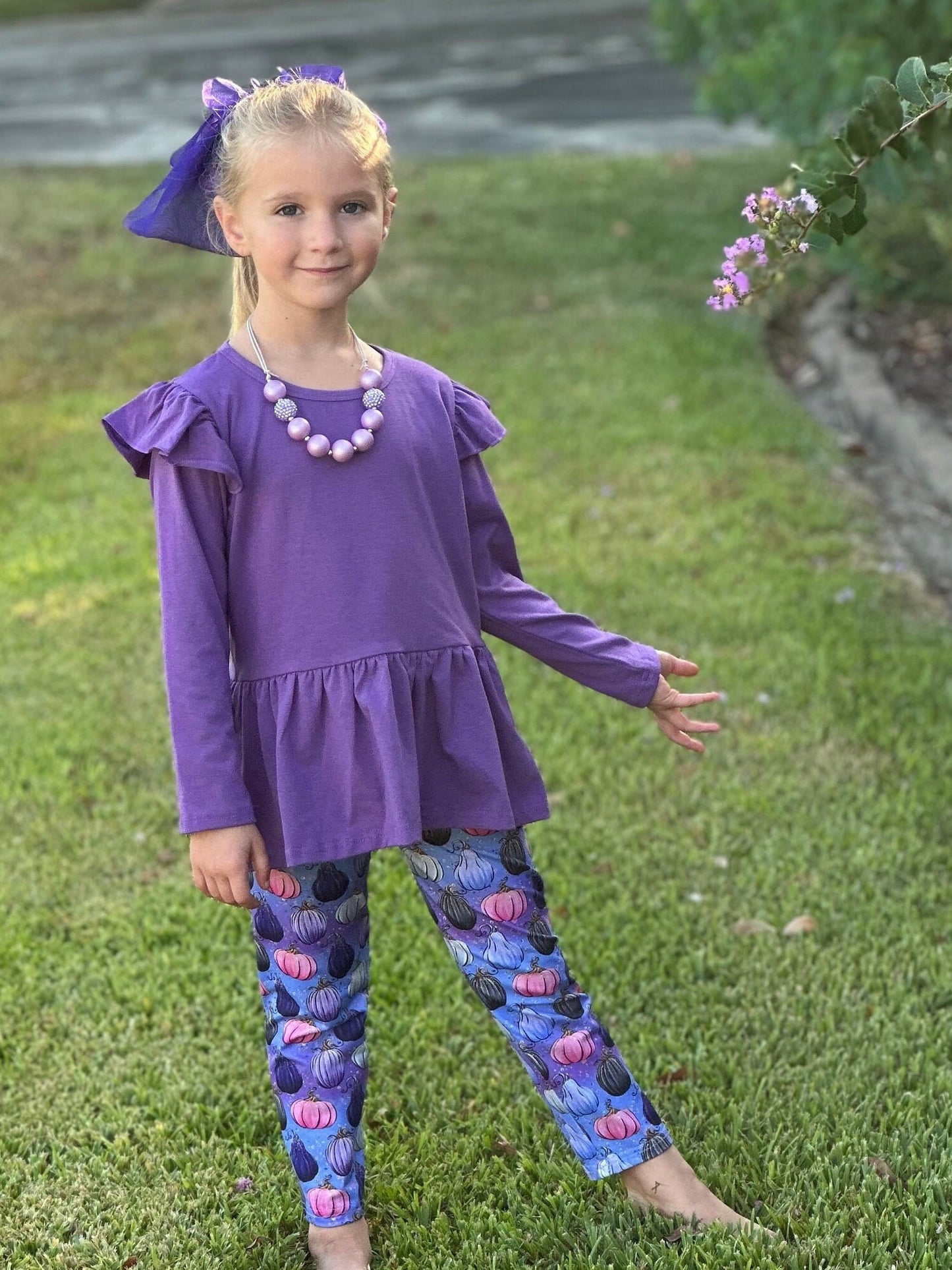 Purple Pumpkins leggings Set