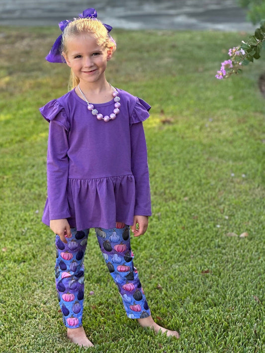 Purple Pumpkins leggings Set