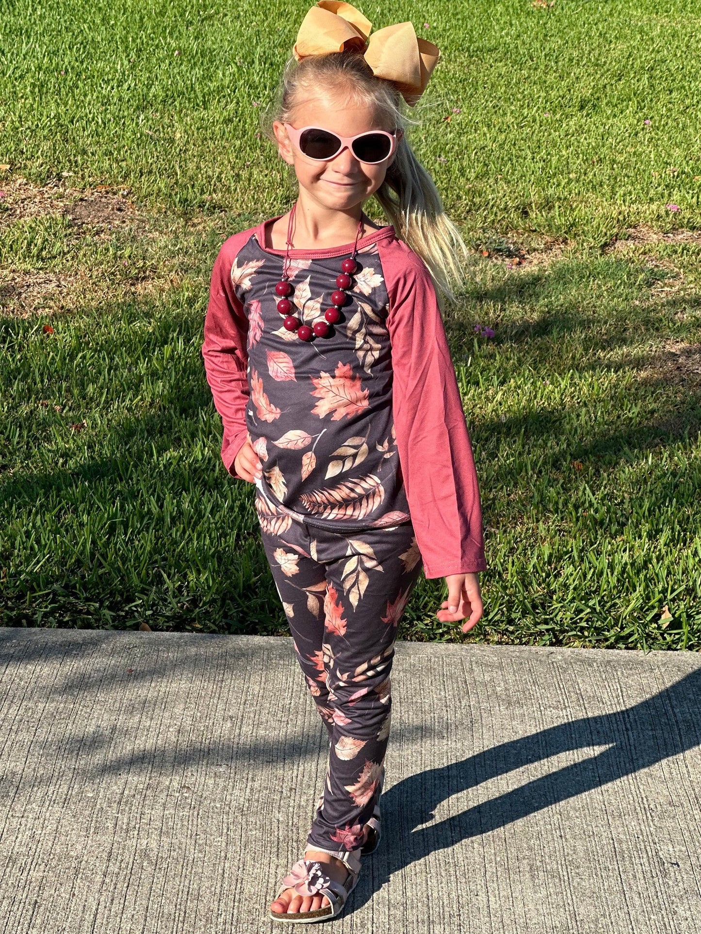 Fall leaves leggings Set