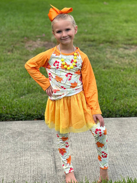 Fall leaves tulle Leggings Set