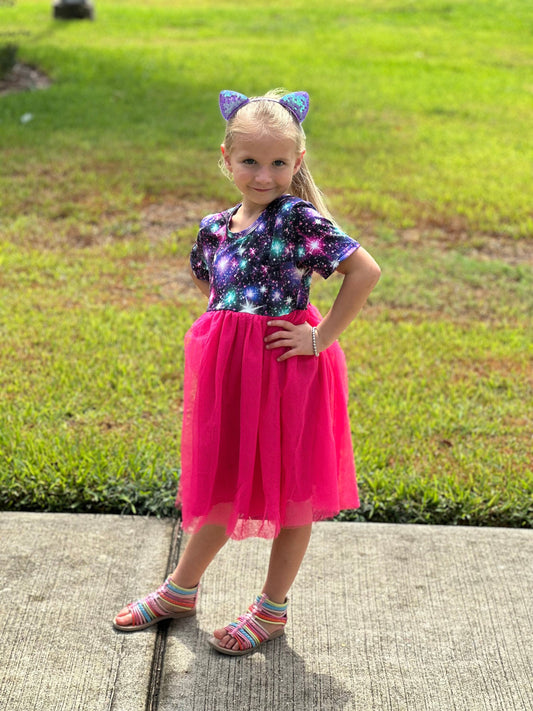 Pink Galaxy Tulle Dress
