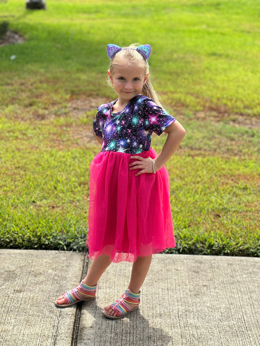 Pink Galaxy Tulle Dress