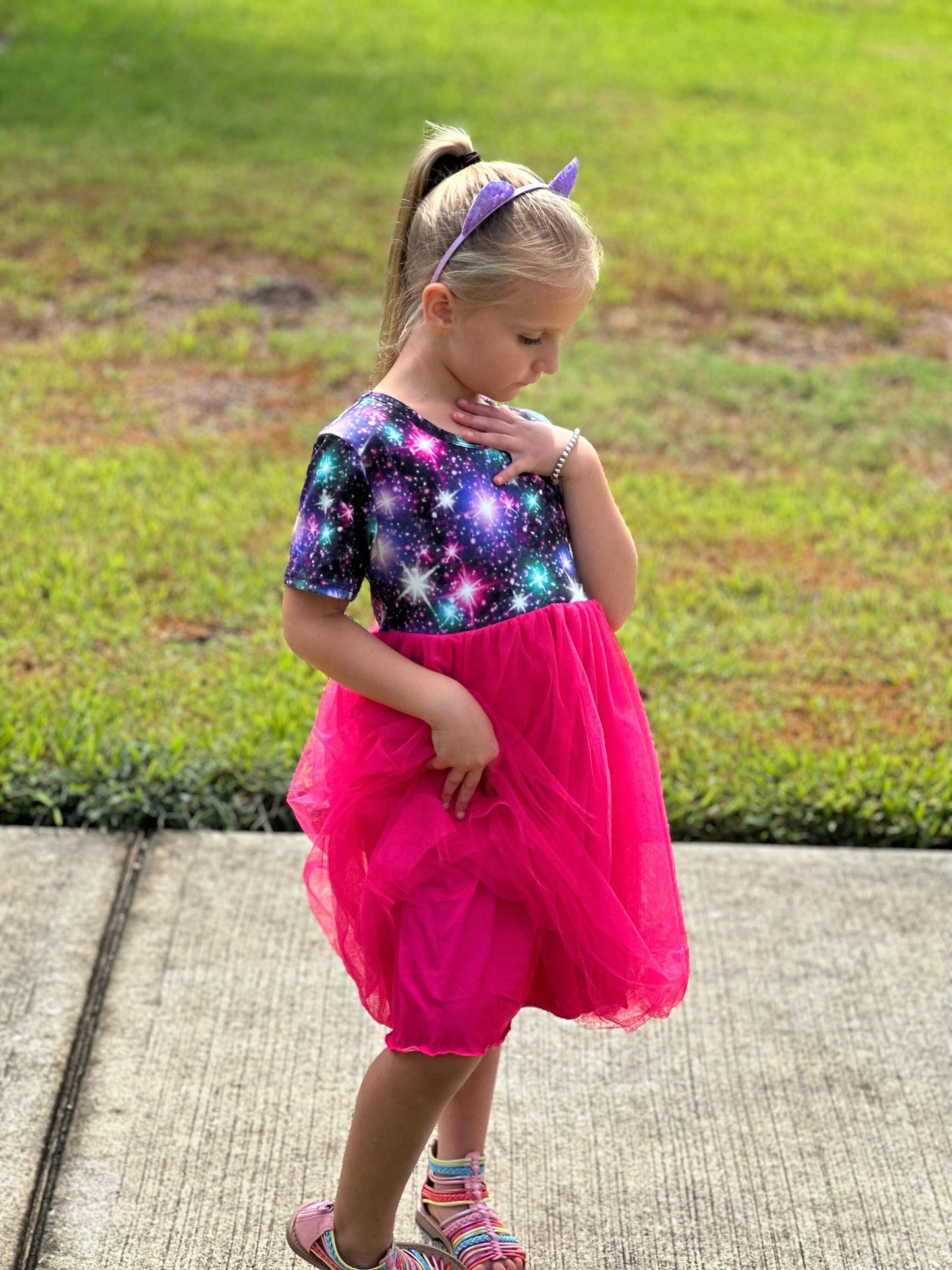 Pink Galaxy Tulle Dress