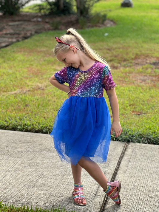 Blue Galaxy Tulle Dress