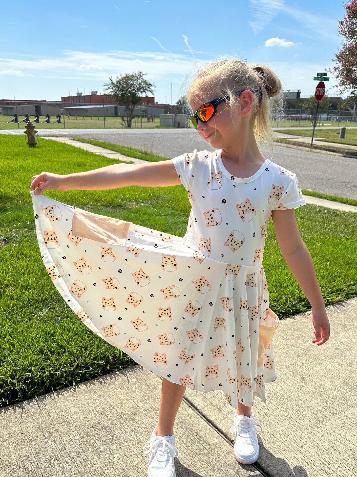 Cheetah Squishmallow Bow Back Twirl Dress