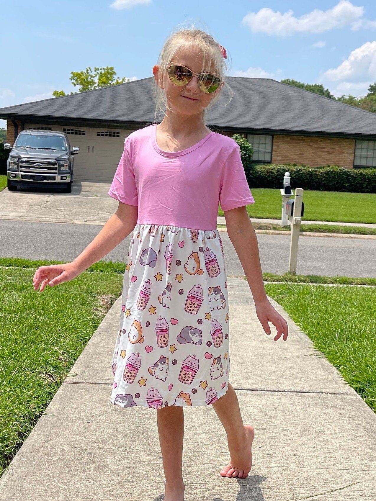 Kitty Boba Cap Dress