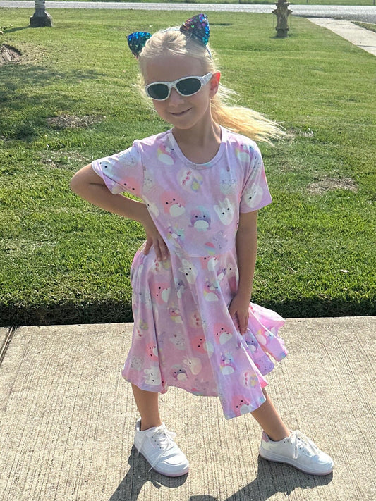 Purple Squishmallow TShirt Twirl Dress