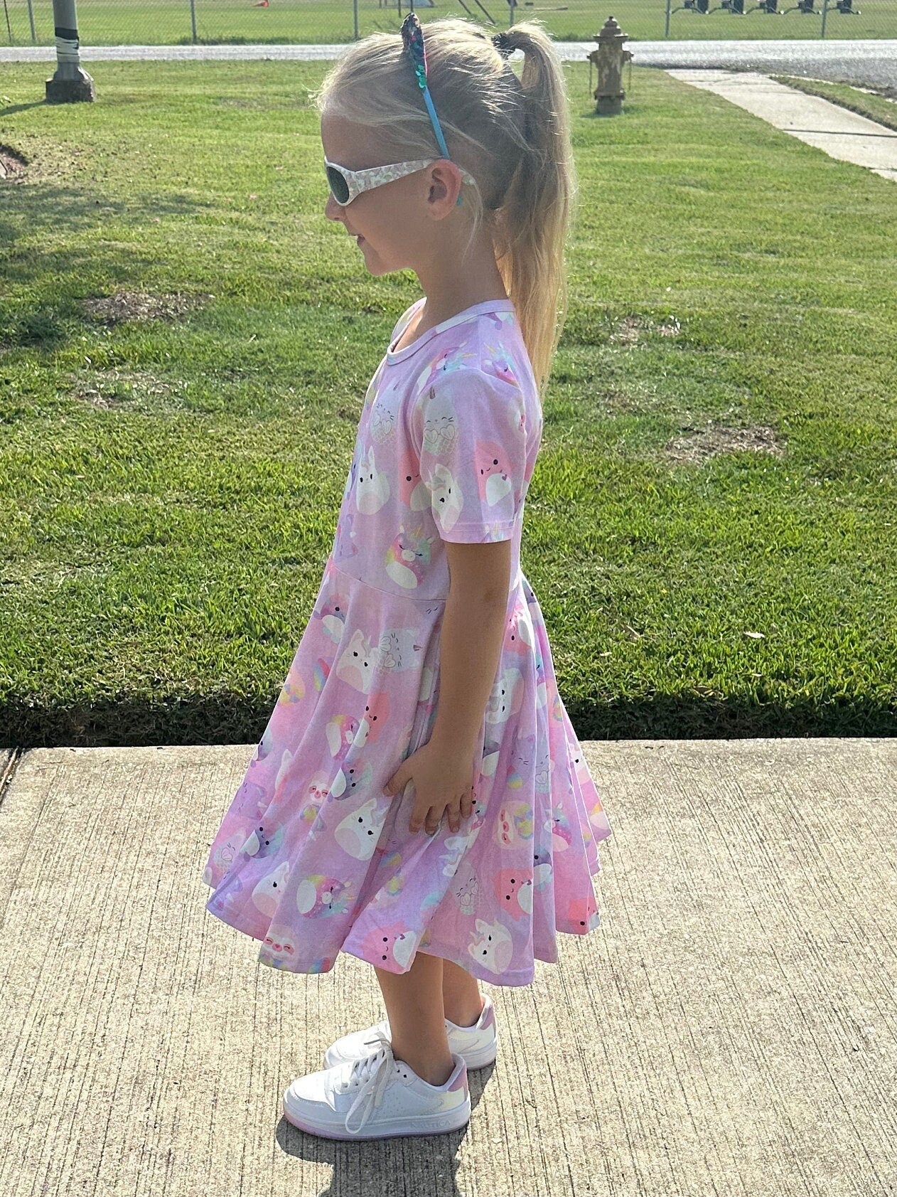 Purple Squishmallow TShirt Twirl Dress