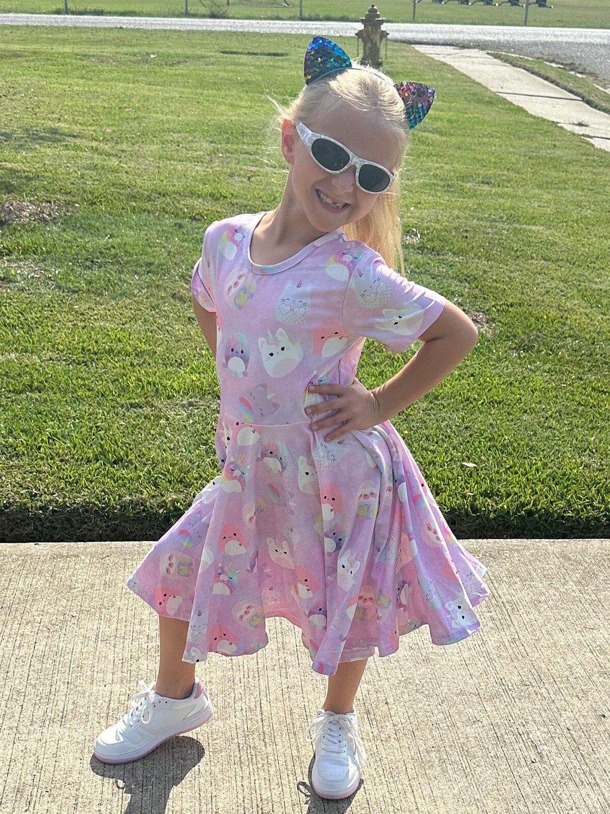 Purple Squishmallow TShirt Twirl Dress