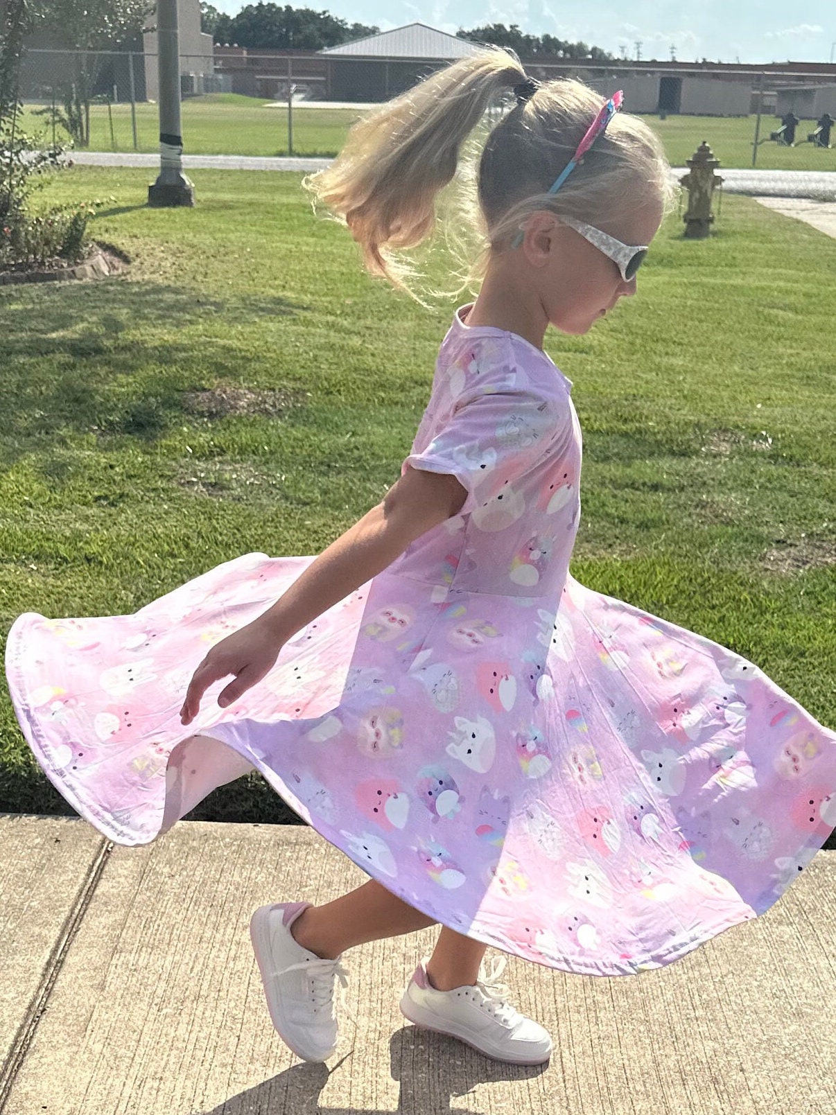 Purple Squishmallow TShirt Twirl Dress