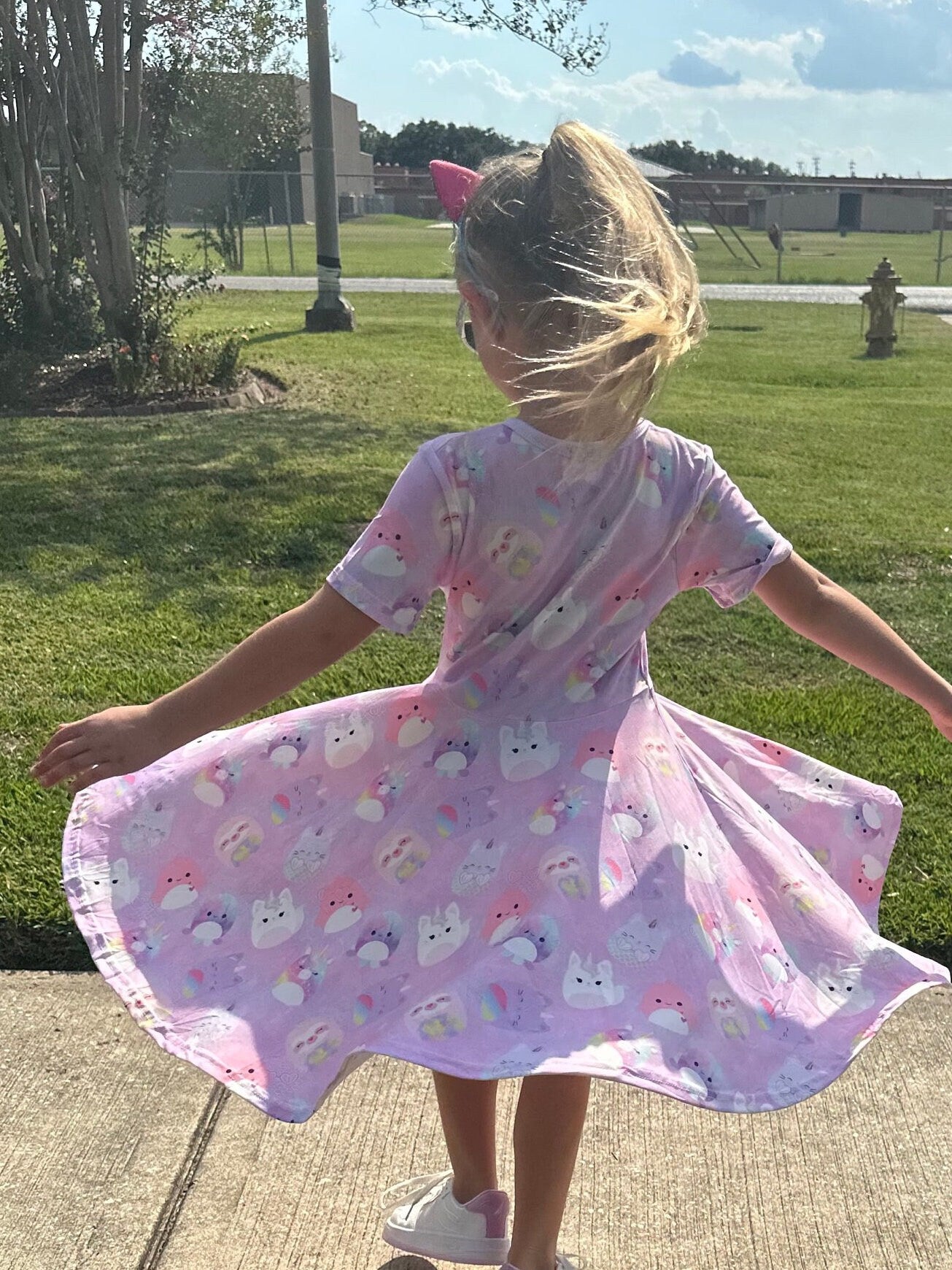 Purple Squishmallow TShirt Twirl Dress