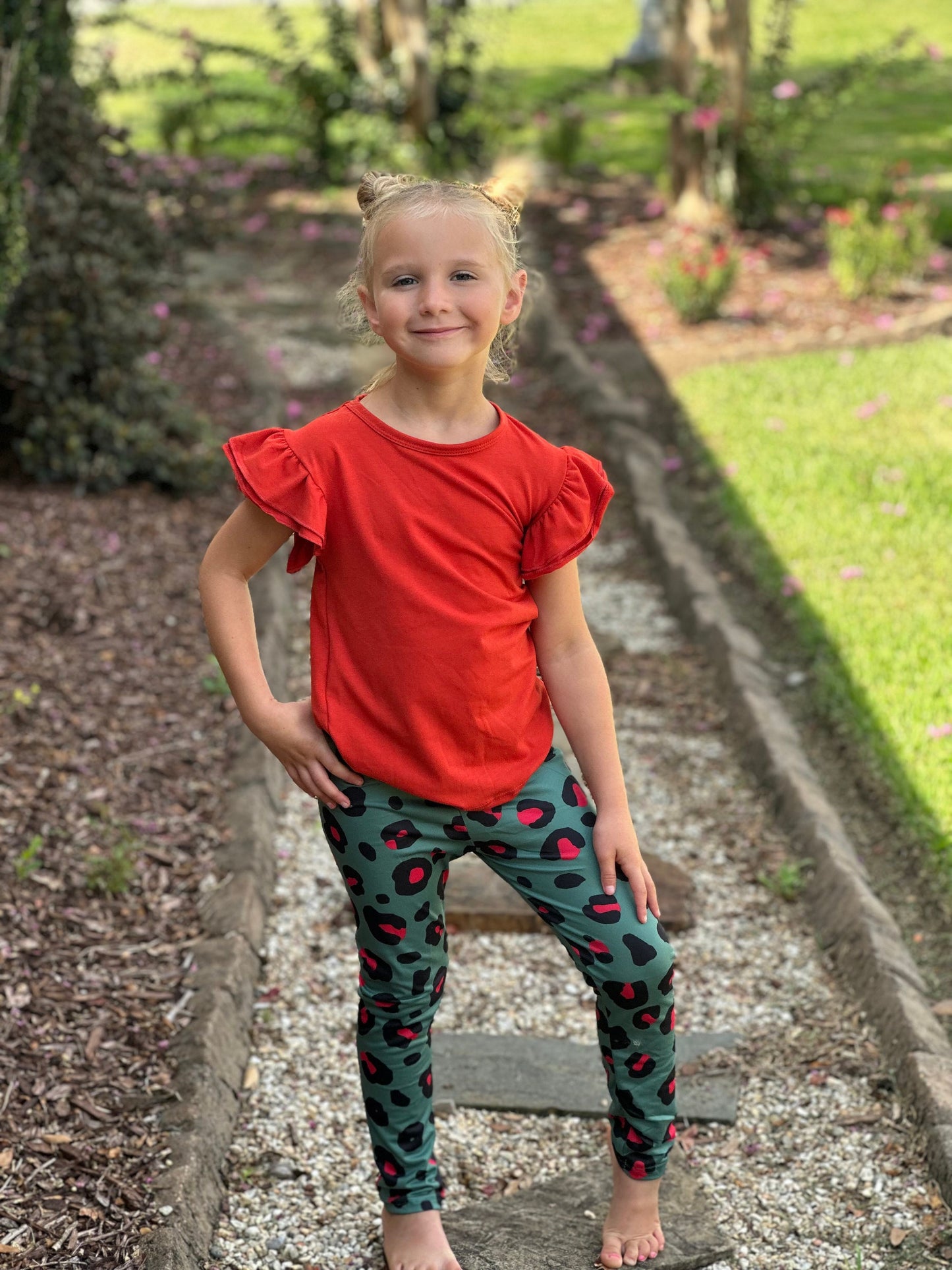 Christmas Leopard Leggings Set