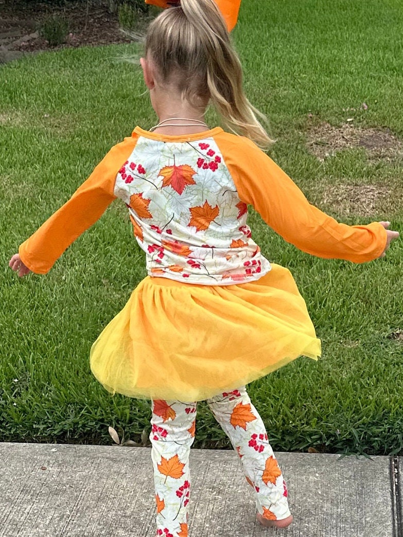 Fall leaves tulle Leggings Set