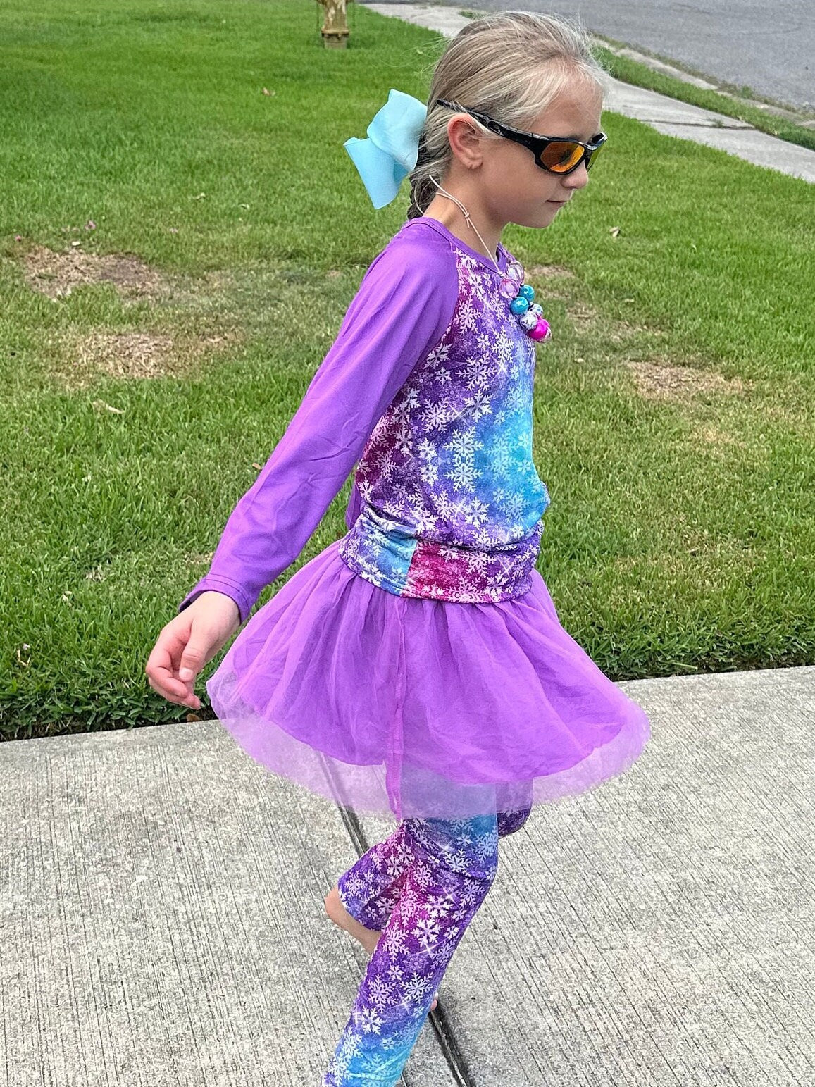 Snowflake tulle leggings Set