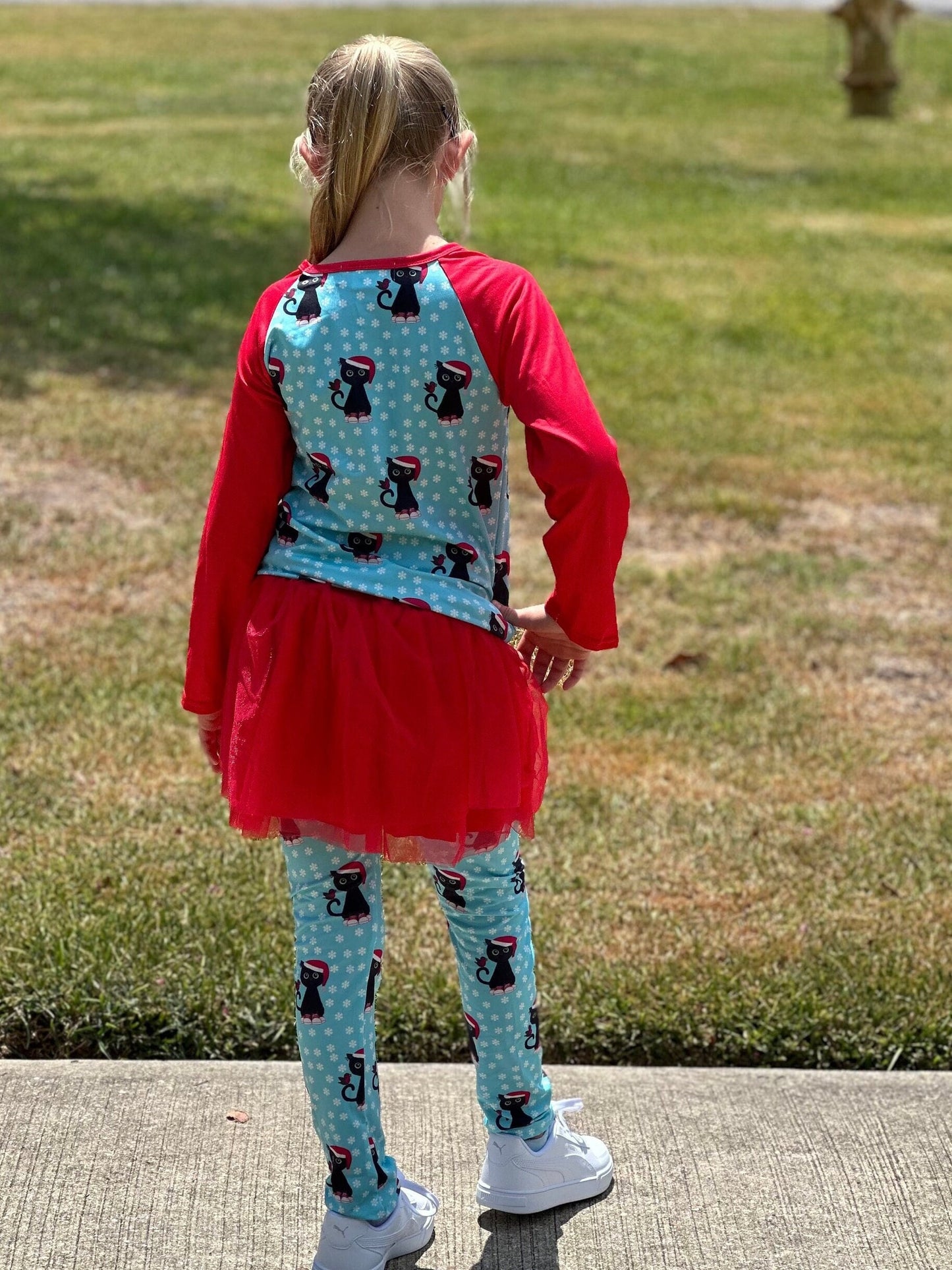 Santa Kitties Tulle Leggings Set