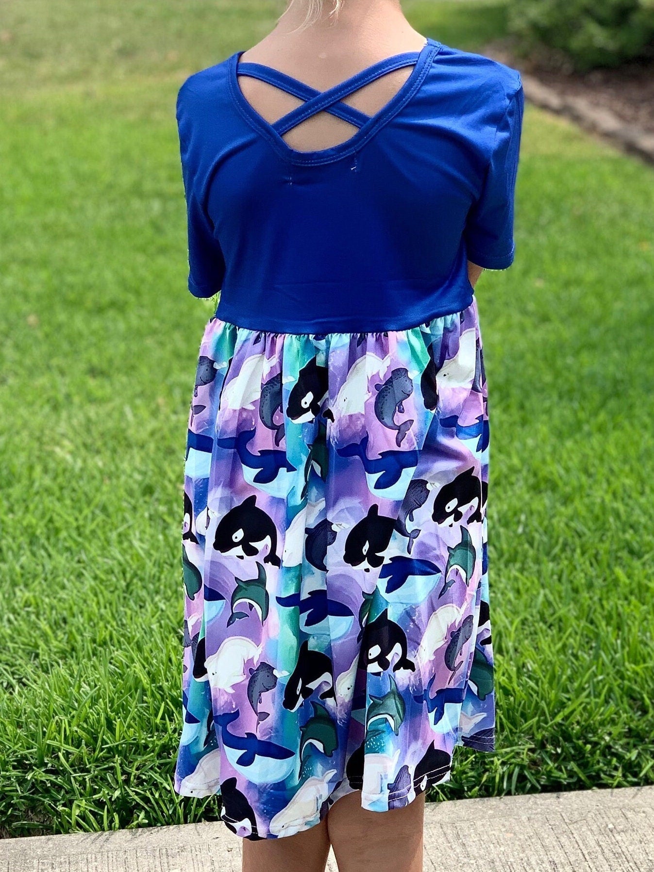 Whales and Dolphins Cap Dress