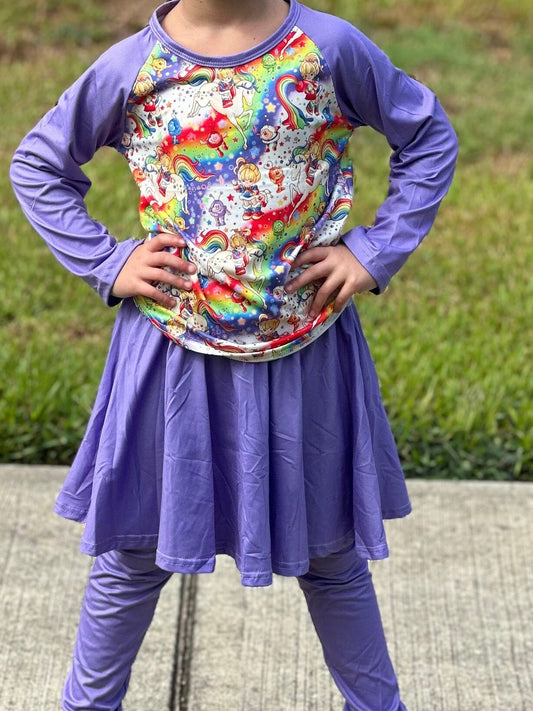 Rainbow Bright Twirl Skirt Leggings Set