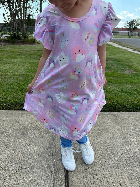 Purple Squishmallow Favorites Swing Dress