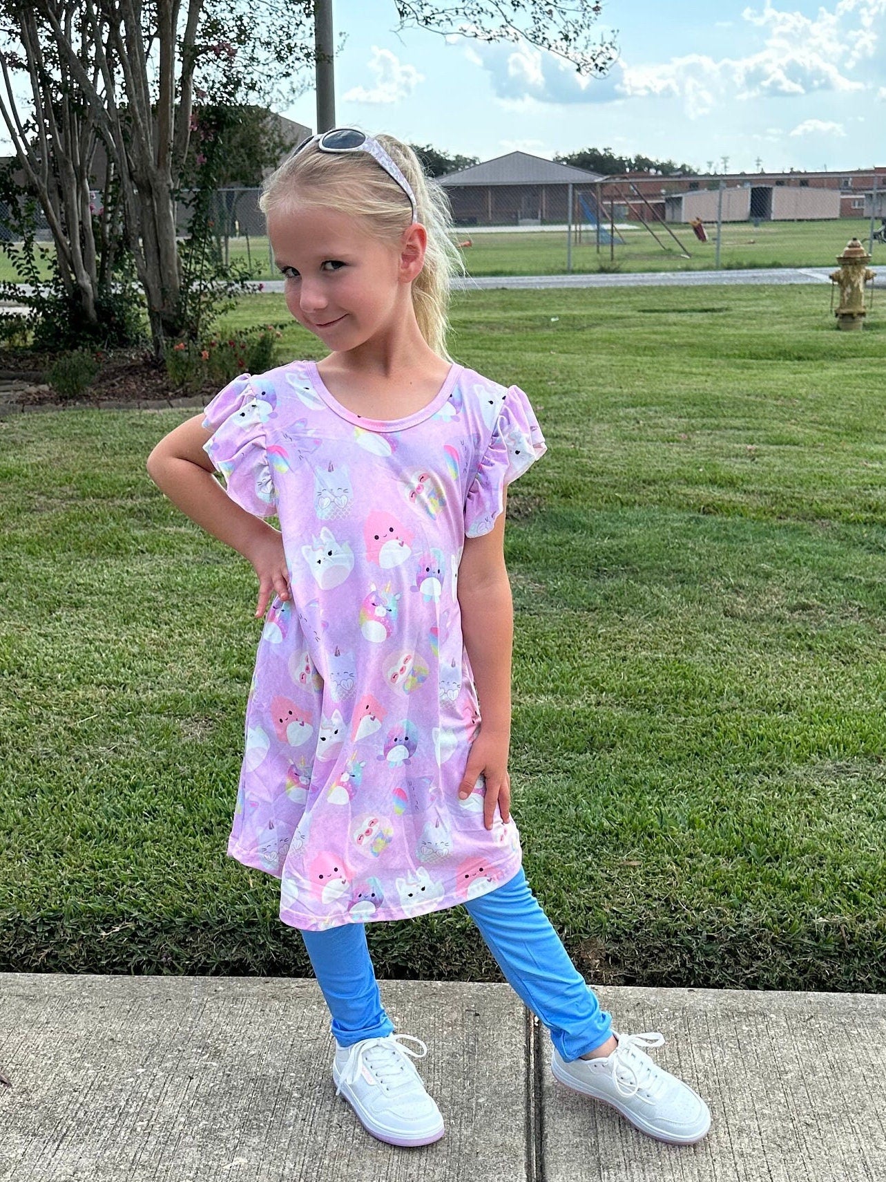Purple Squishmallow Favorites Swing Dress