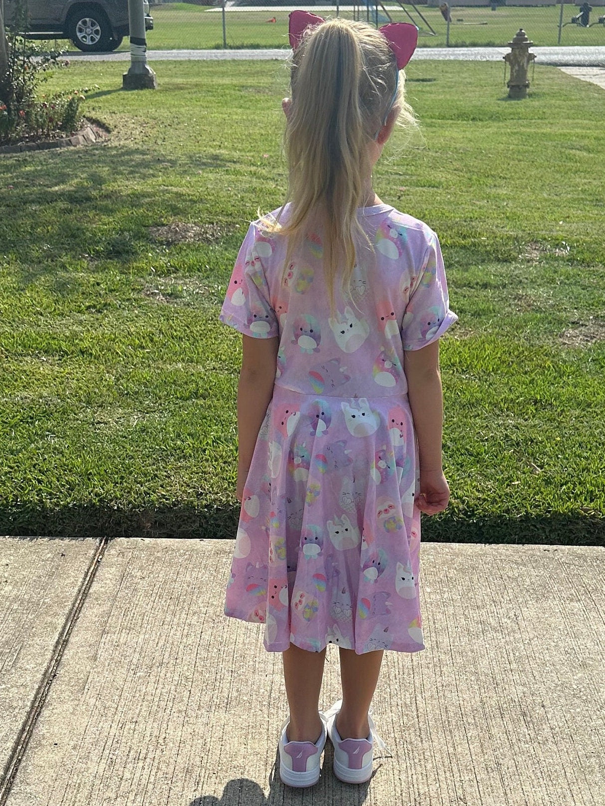 Purple Squishmallow TShirt Twirl Dress