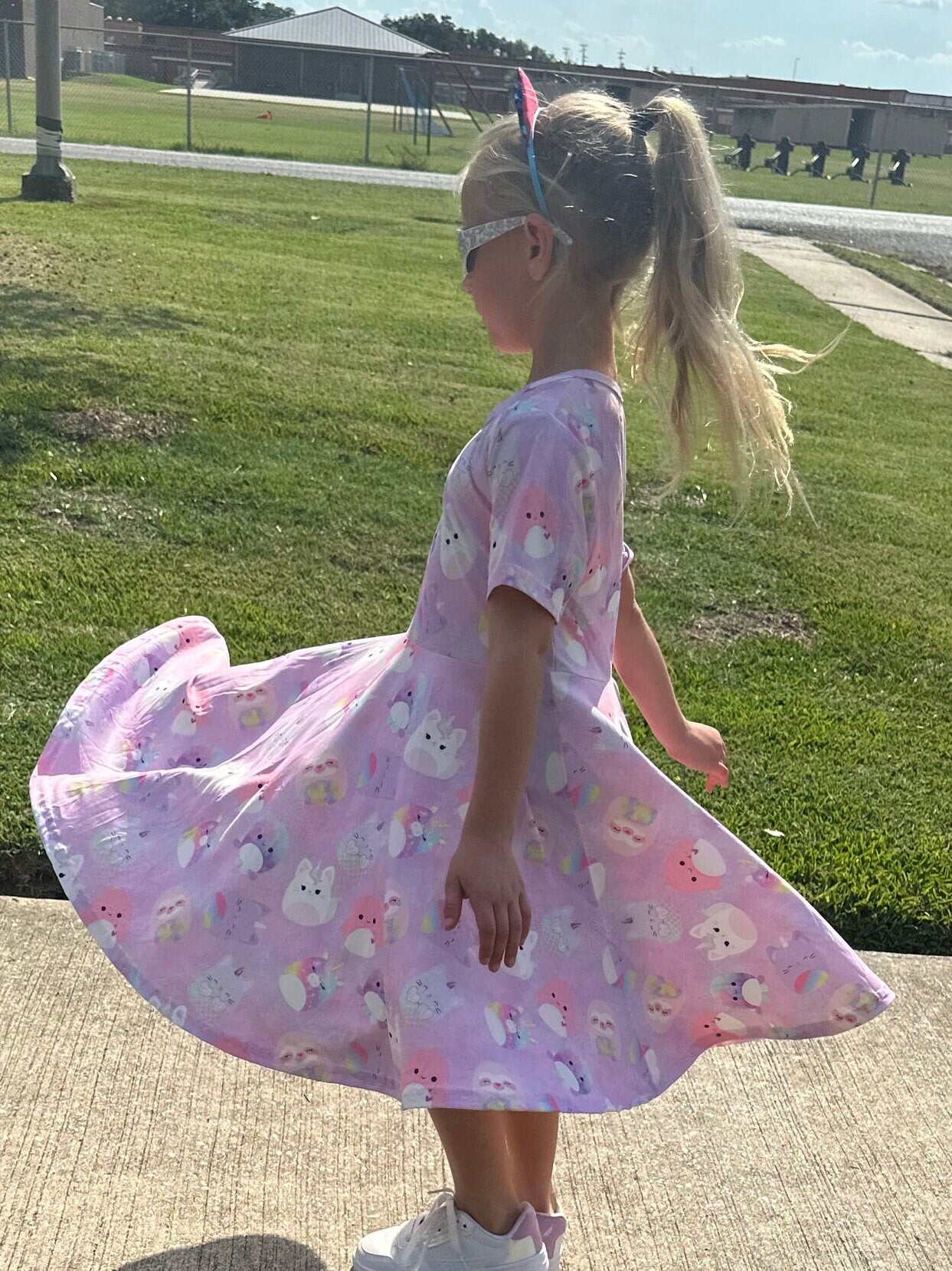 Purple Squishmallow TShirt Twirl Dress