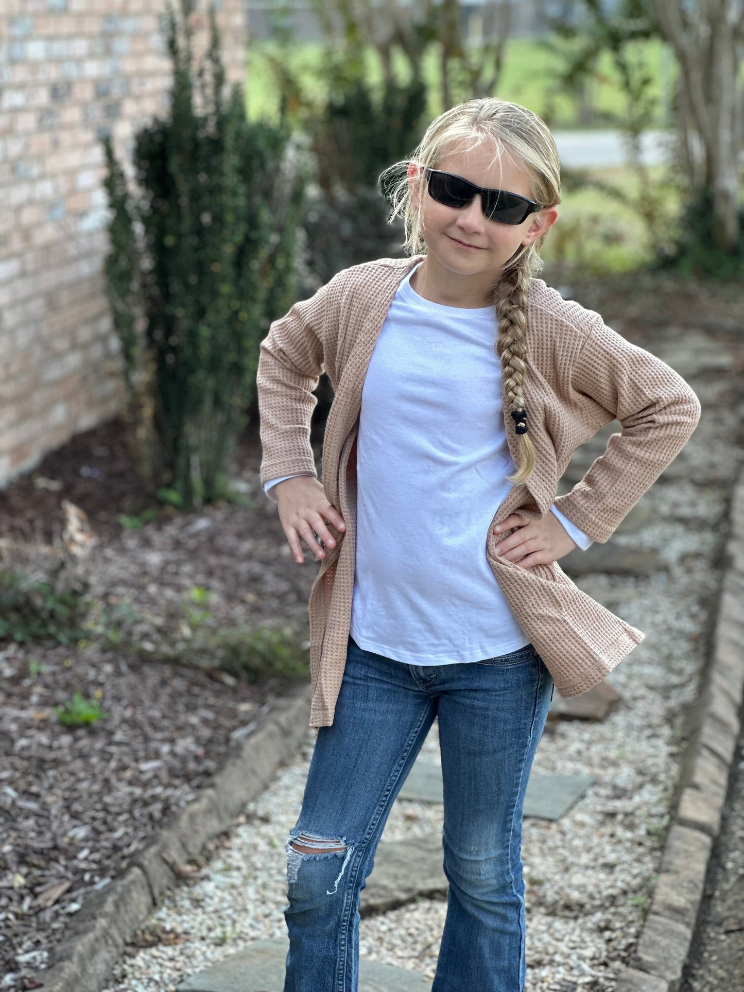 Tan Waffle Sweater