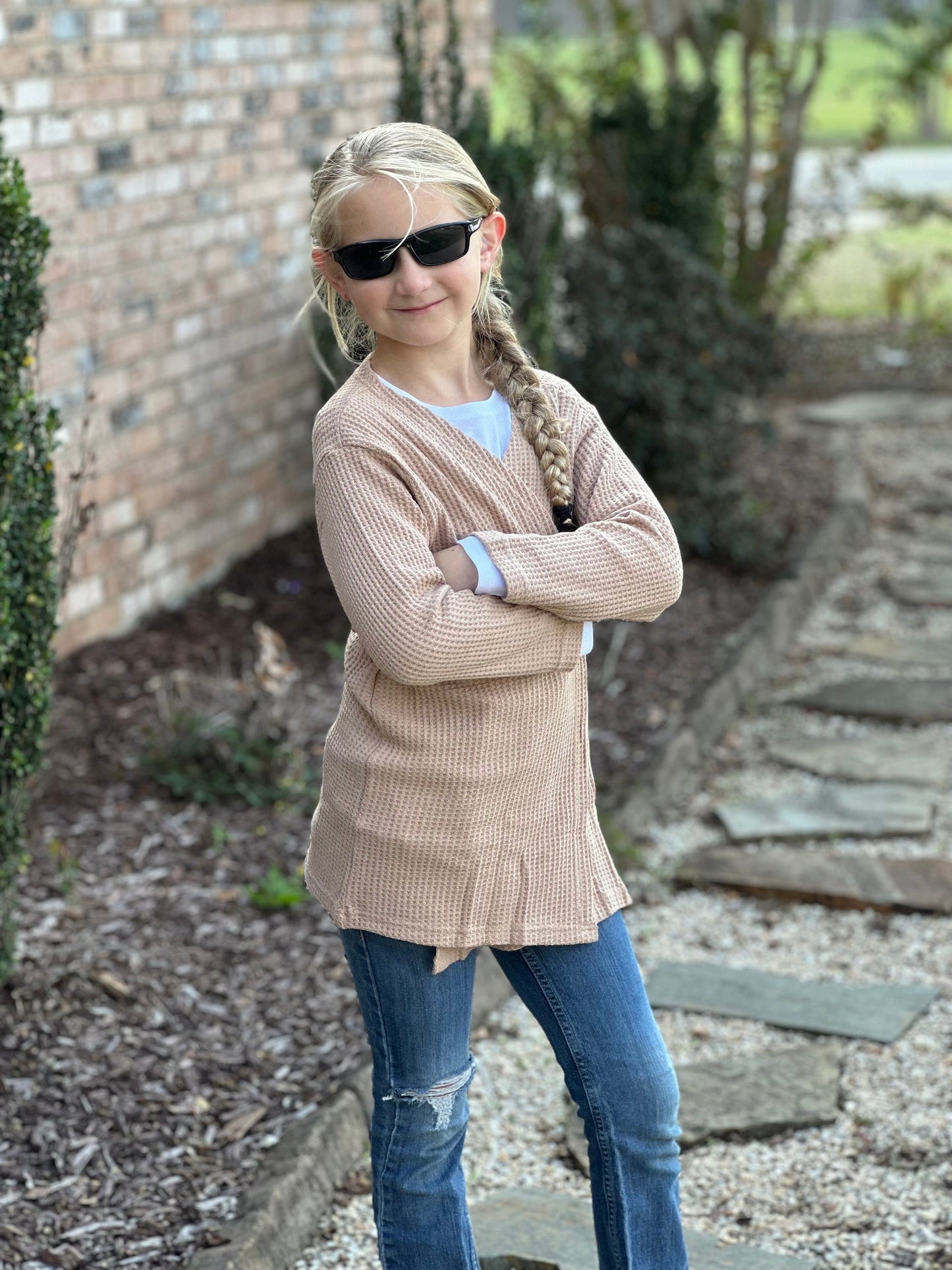 Tan Waffle Sweater