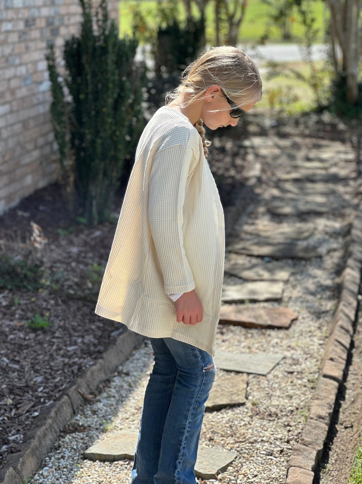 Cream waffle sweater