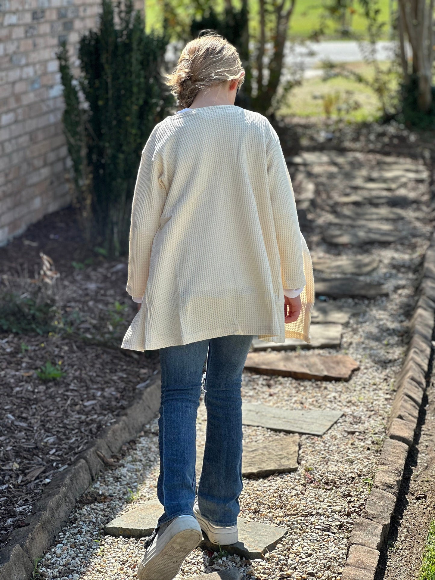 Cream waffle sweater