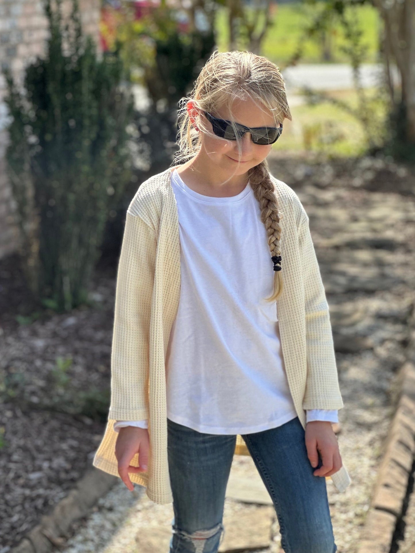 Cream waffle sweater