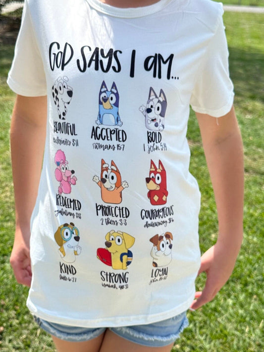 Blue Dog God Says I Am Shirt