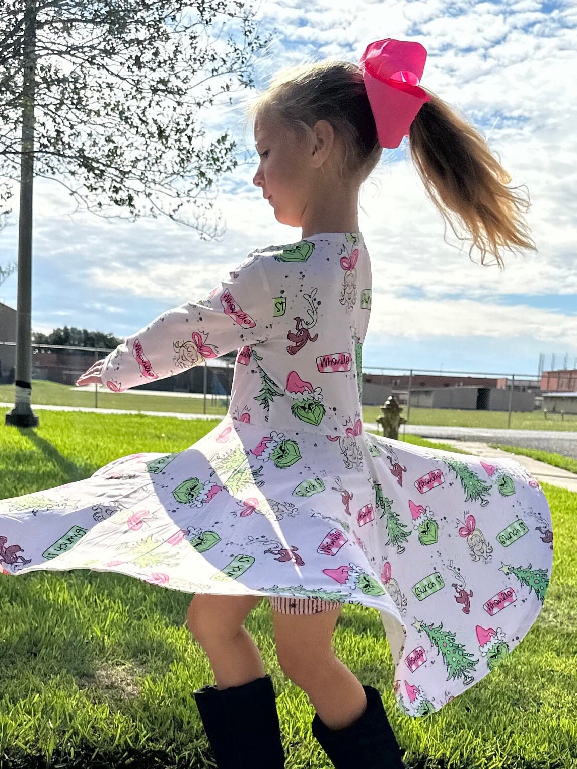 Grinch And Friends Twirl Dress
