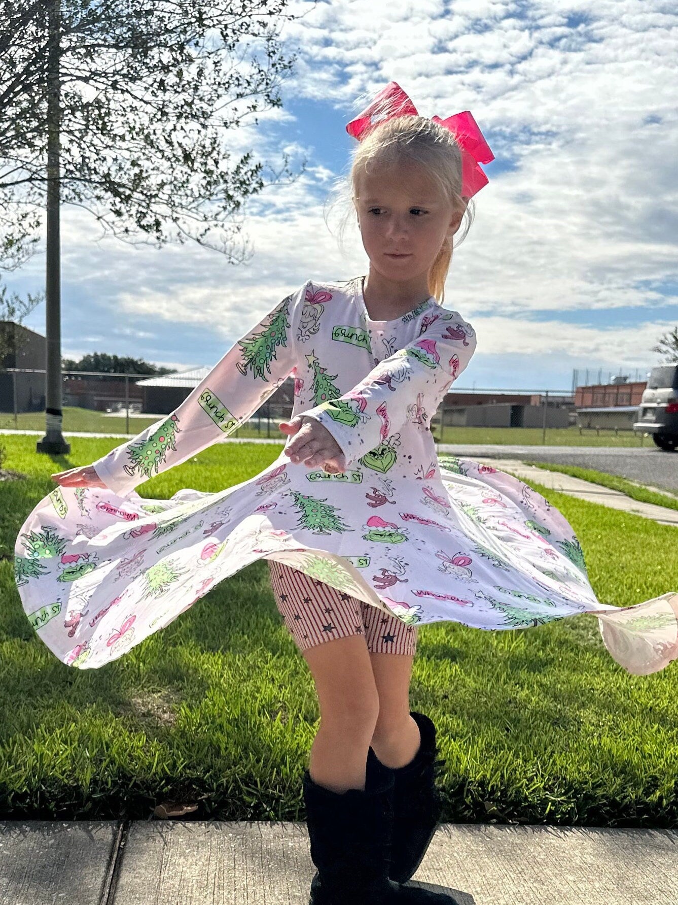 Grinch And Friends Twirl Dress