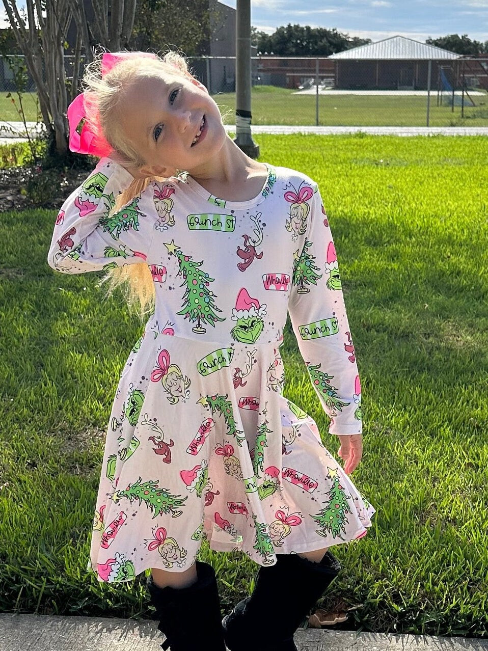 Grinch And Friends Twirl Dress