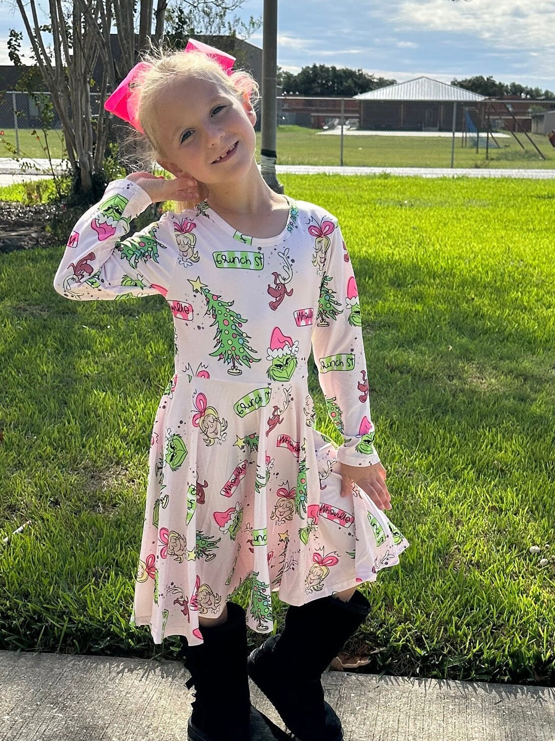 Grinch And Friends Twirl Dress
