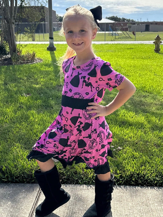 Pink and Black Fancy Doll Twirl Dress