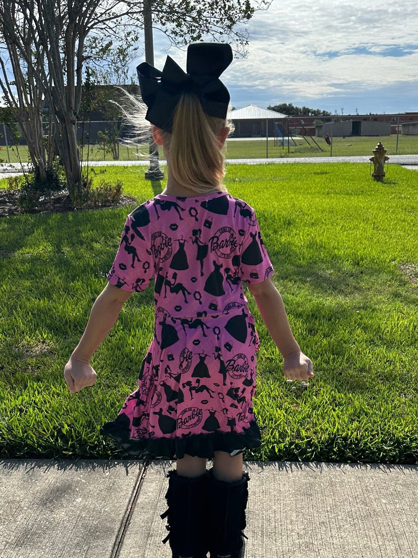 Pink and Black Fancy Doll Twirl Dress