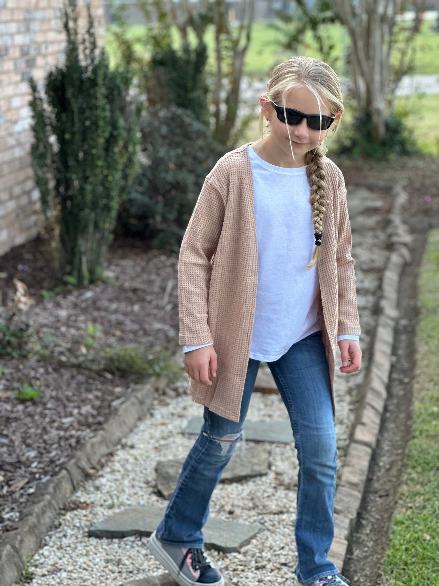 Tan Waffle Sweater