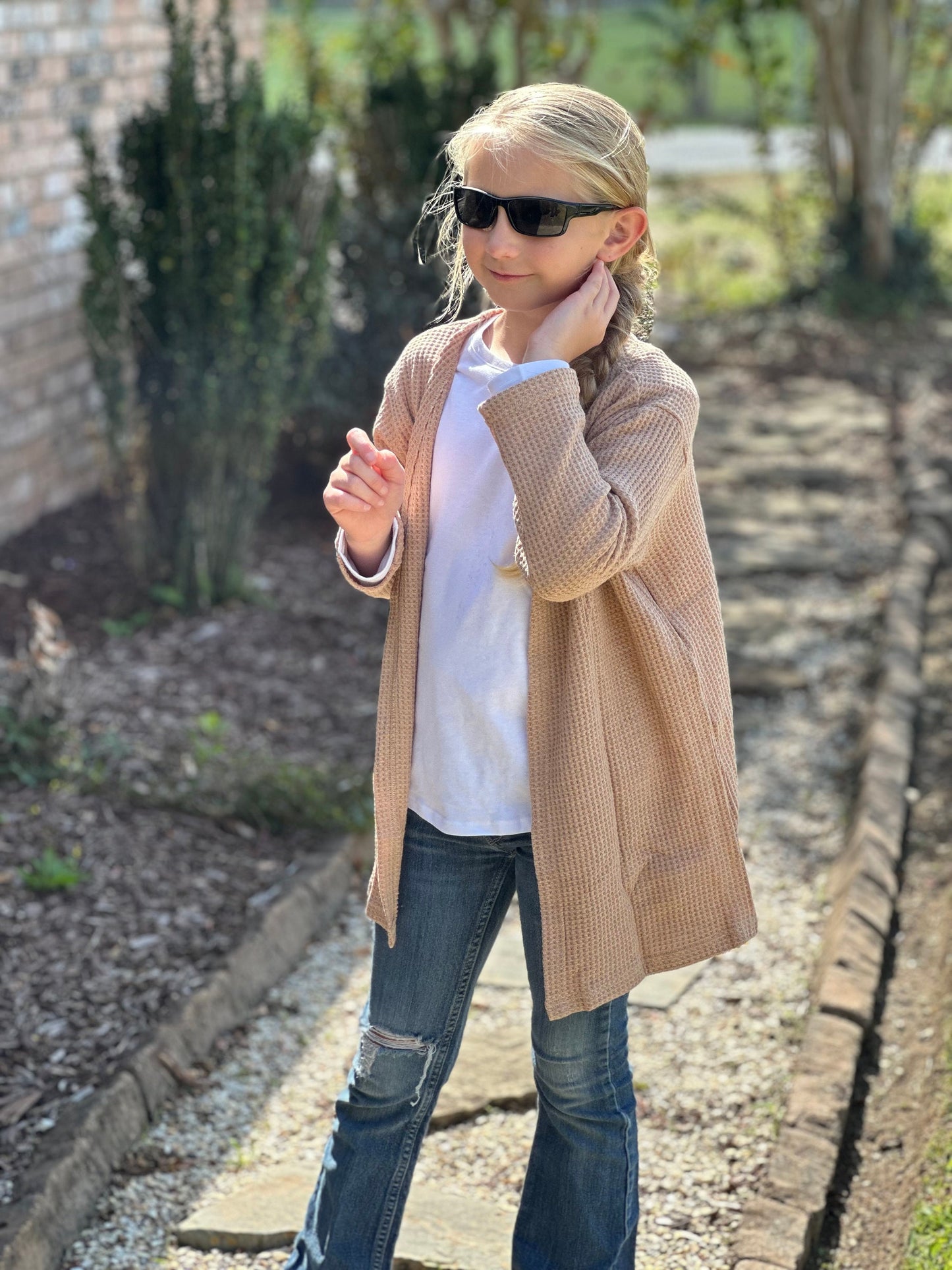 Tan Waffle Sweater