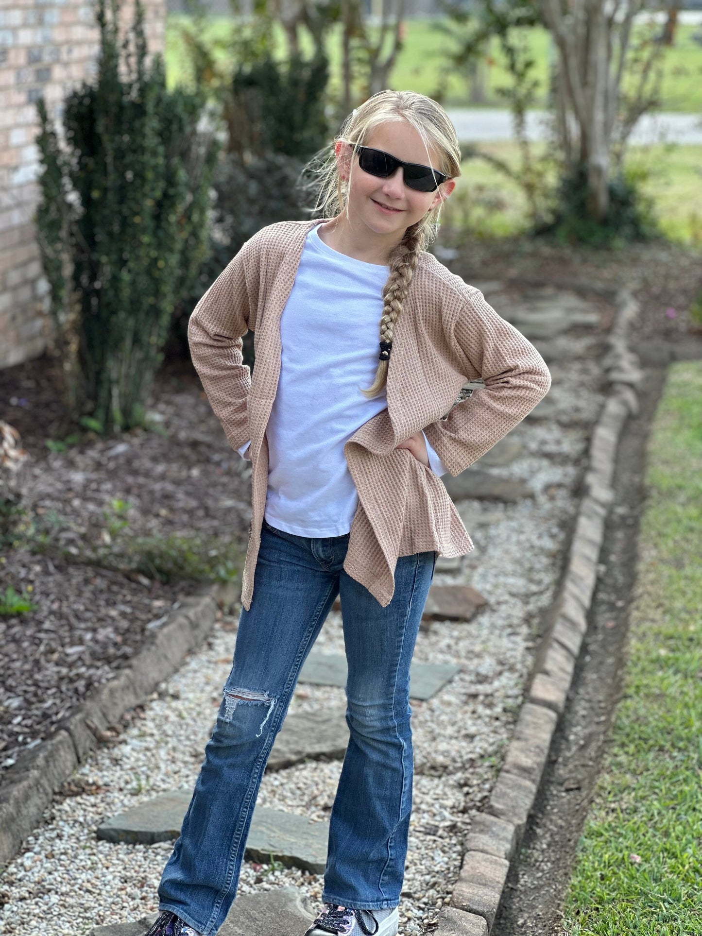 Tan Waffle Sweater