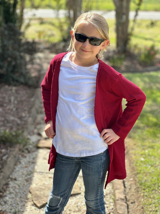 Maroon waffle sweater