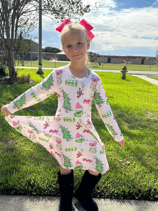 Grinch And Friends Twirl Dress