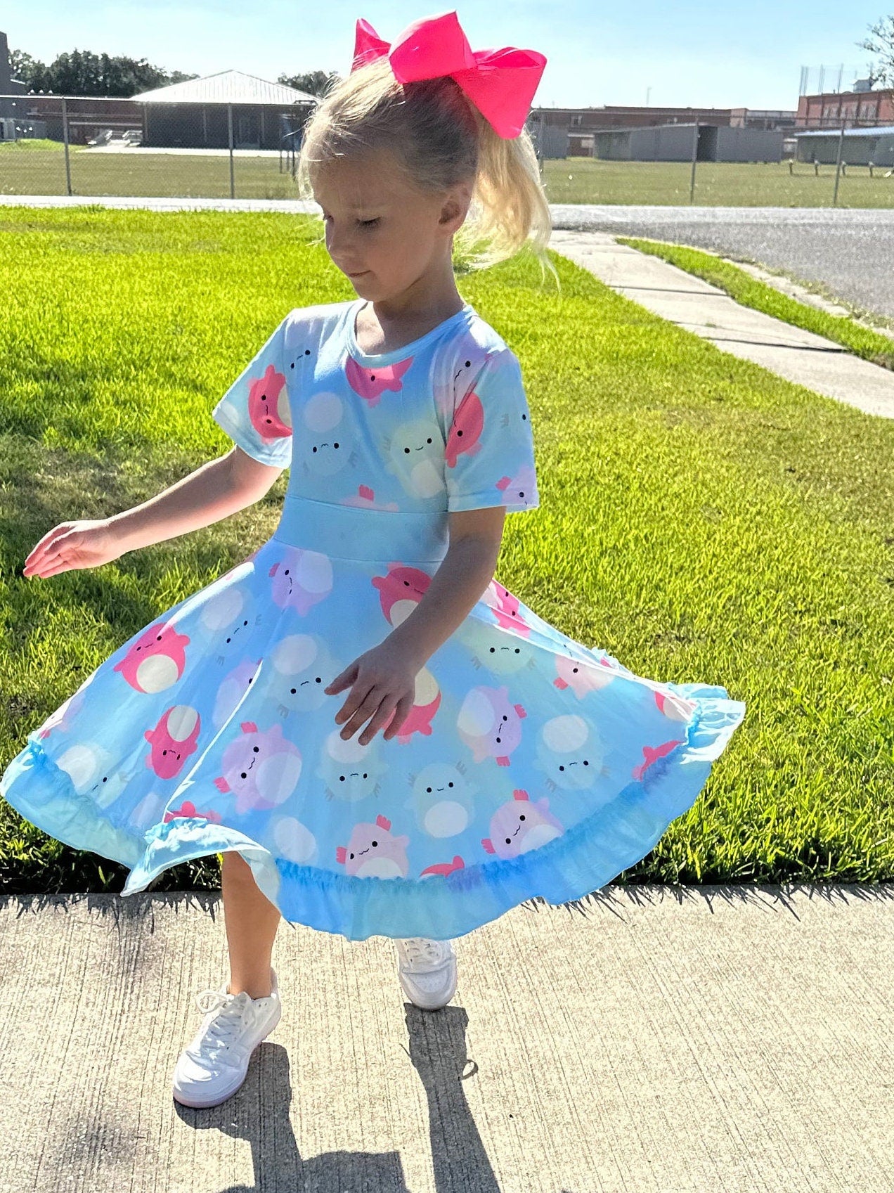 Axolotl Squishmallow Twirl Dress