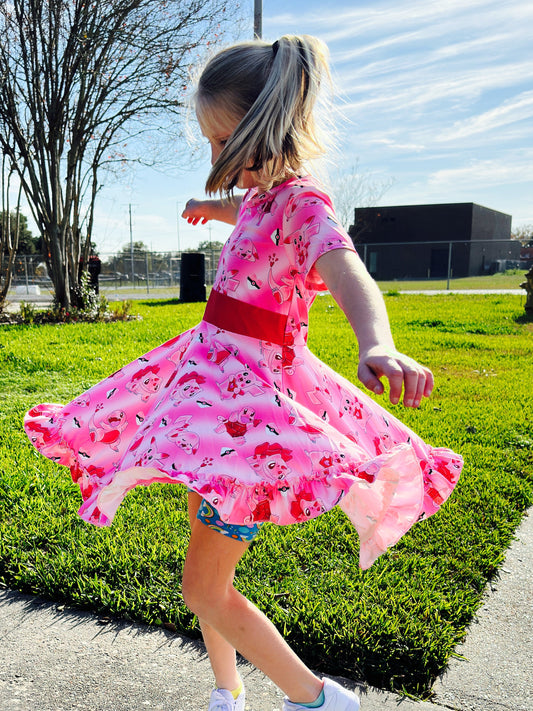 Pocket Characters Valentines Day Twirl Dress