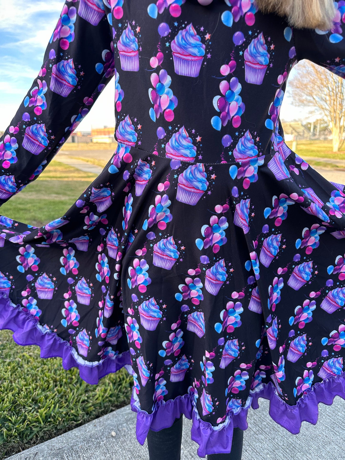 Purple birthday Twirl Dress