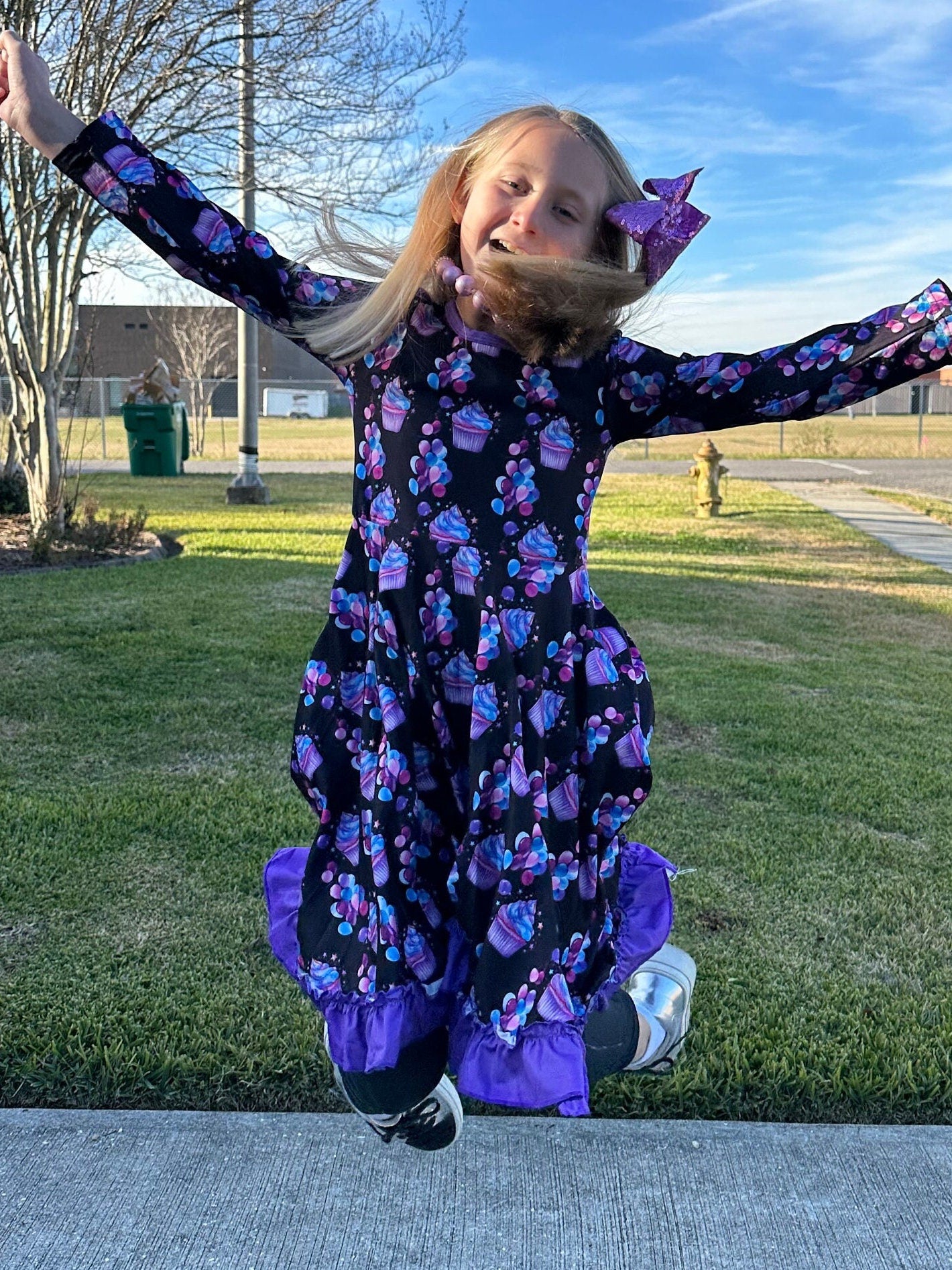 Purple birthday Twirl Dress